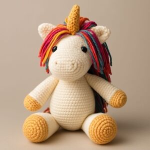 Handmade Crochet Unicorn Plushie